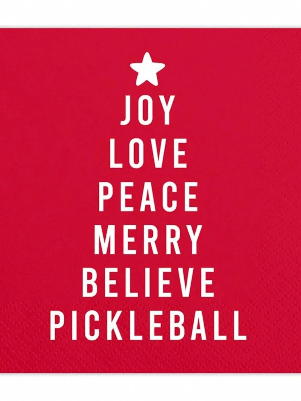 Joy, Love, Peace, Merry, Believe, Pickleball - Cocktail Napkin